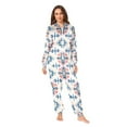 thumbnail image 2 of FORMRS Onesies Pajama for Adults Unisex Hoodie Winter Jumpsuit One Piece Sleepwear, Sizes S-2XL, Navy Blossom Mosaic, 2 of 7