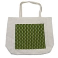 thumbnail image 1 of Yellow and Green Shopping Bag, Colorful Vintage Illustration with Hexagons, Eco-Friendly Reusable Bag for Groceries Beach and More, 15.5" X 14.5", Cream, by Ambesonne, 1 of 2