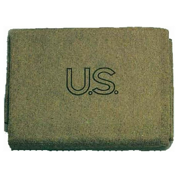 U.S. Military Wool Blanket - 60x80 Inch - 3lb Olive Drab - 50% Wool Blend - Warm & Durable Outdoor Blanket for Camping, Emergency, Hiking Green 60x80-Inch