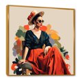 thumbnail image 2 of Designart "Minimalist Fashion Portrait Frida's Essence IV" Fashion Framed Wall Art - Glam Red Woman Mexican Entryway Framed Wall Art, 2 of 6