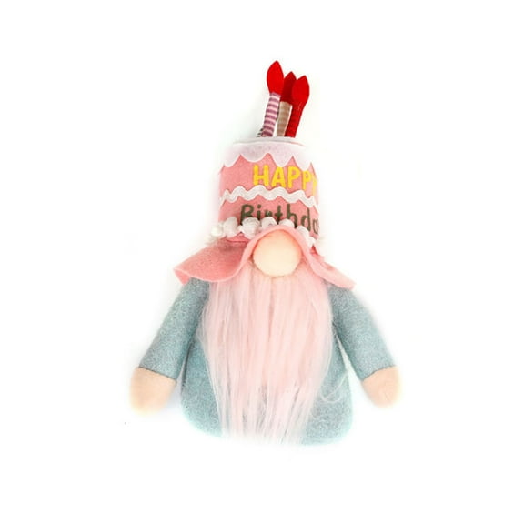 VerPetridure Creative Happy Birthday Gift Cake Hat Faceless Dwarf Rudolph Doll Window Decoration Gnome Ornament Doll