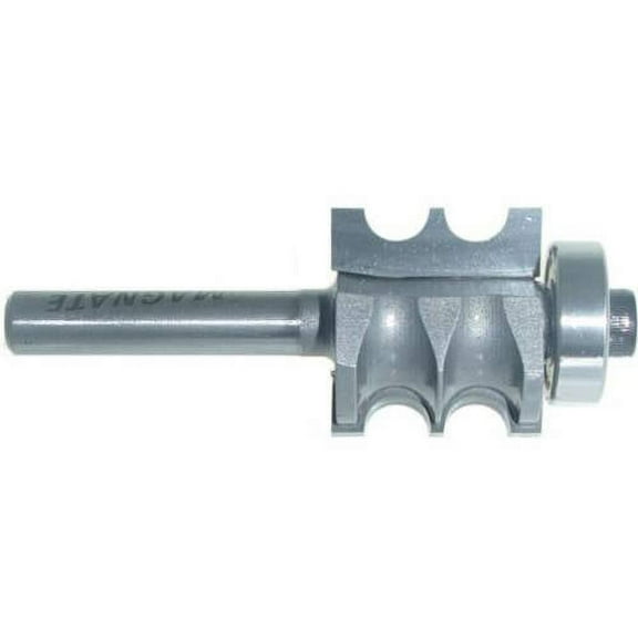 Magnate 6071 Double-Beading Router Carbide Tipped Bit — 1/8" Radius; 13/16" Cutting Length; 1/4" Shank Diameter; 1-1/4" Shank Length; 7/8" Overall Diameter