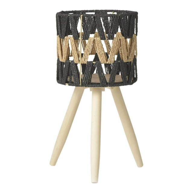Soporte para macetas con patas de madera, montaje sencillo, resistente, decoración rústica y versátil. M