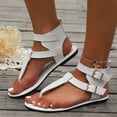 thumbnail image 3 of IUJSOY Women's Gladiator T-Strap Sandals Clip Toe Roman High Top Ankle Buckle Strap Flat Sandals, 3 of 9