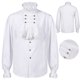 thumbnail image 2 of Camisa medieval gótica de manga larga con cuello con volantes para hombre - Material resistente, informal/fiesta, S-XXXL, 2 of 8