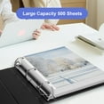 thumbnail image 2 of Comix 2 inch 3 Ring Binder with Clear-View Cover, Strong D Ring, Fits Letter Size, Holds 500 Sheets, School Office Supplies, 6-Pack Black, 2 of 6