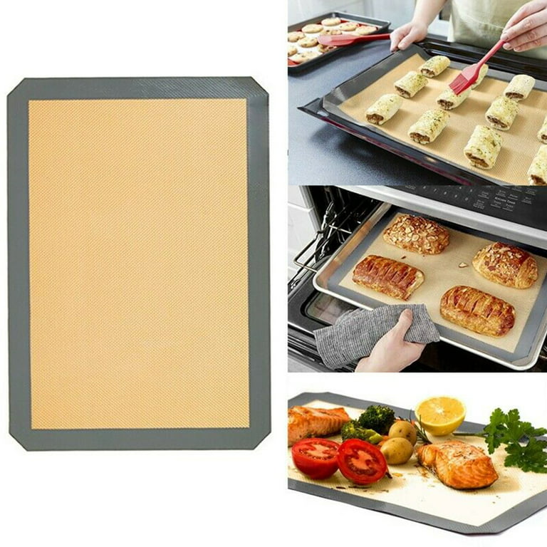 LotFancy Macaron Silicone Baking Mat, 16.5 x 11.5 in, 2Pcs Reusable Half  Baking Sheet, BPA Free 