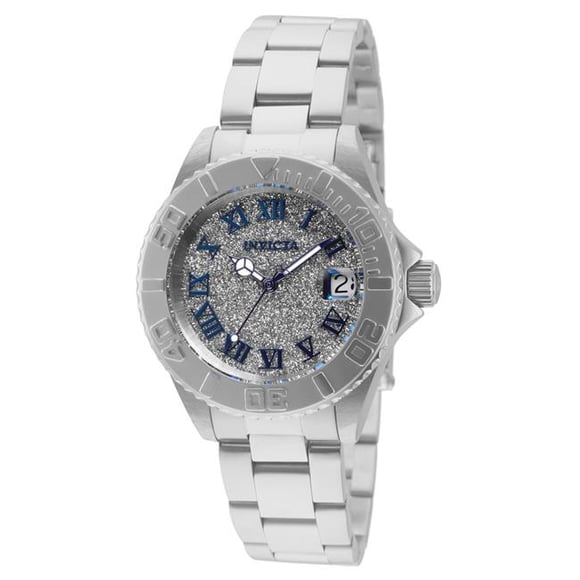 Invicta 33360 34 in. Dia. 16 mm Womens Angel Quartz 3 Hand Silver Dial Watch