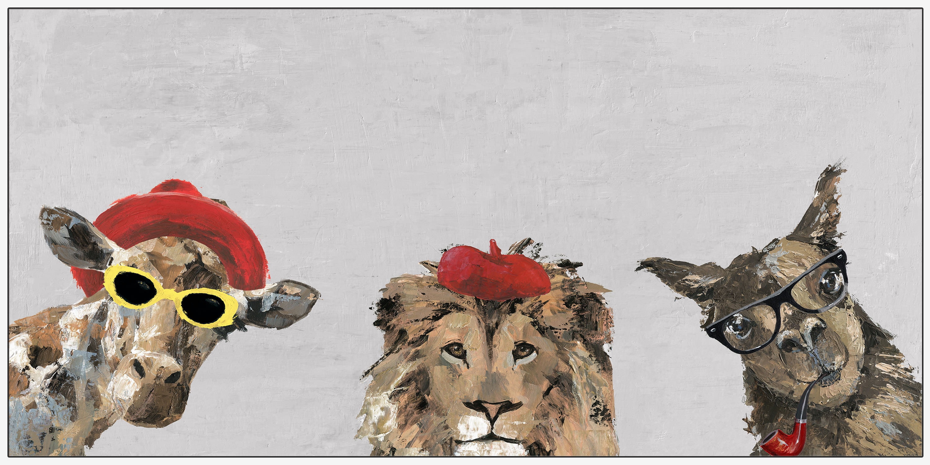 The Crazy Trio Floater Framed Painting Print on Canvas