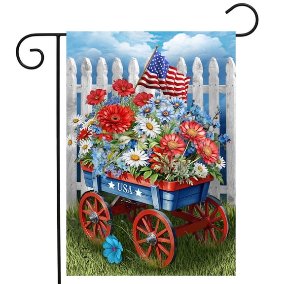Briarwood Lane Summer Garden Flag 12x18 For Outdoor Patriotic Wagon For Summer Garden Flag Flags For Outside