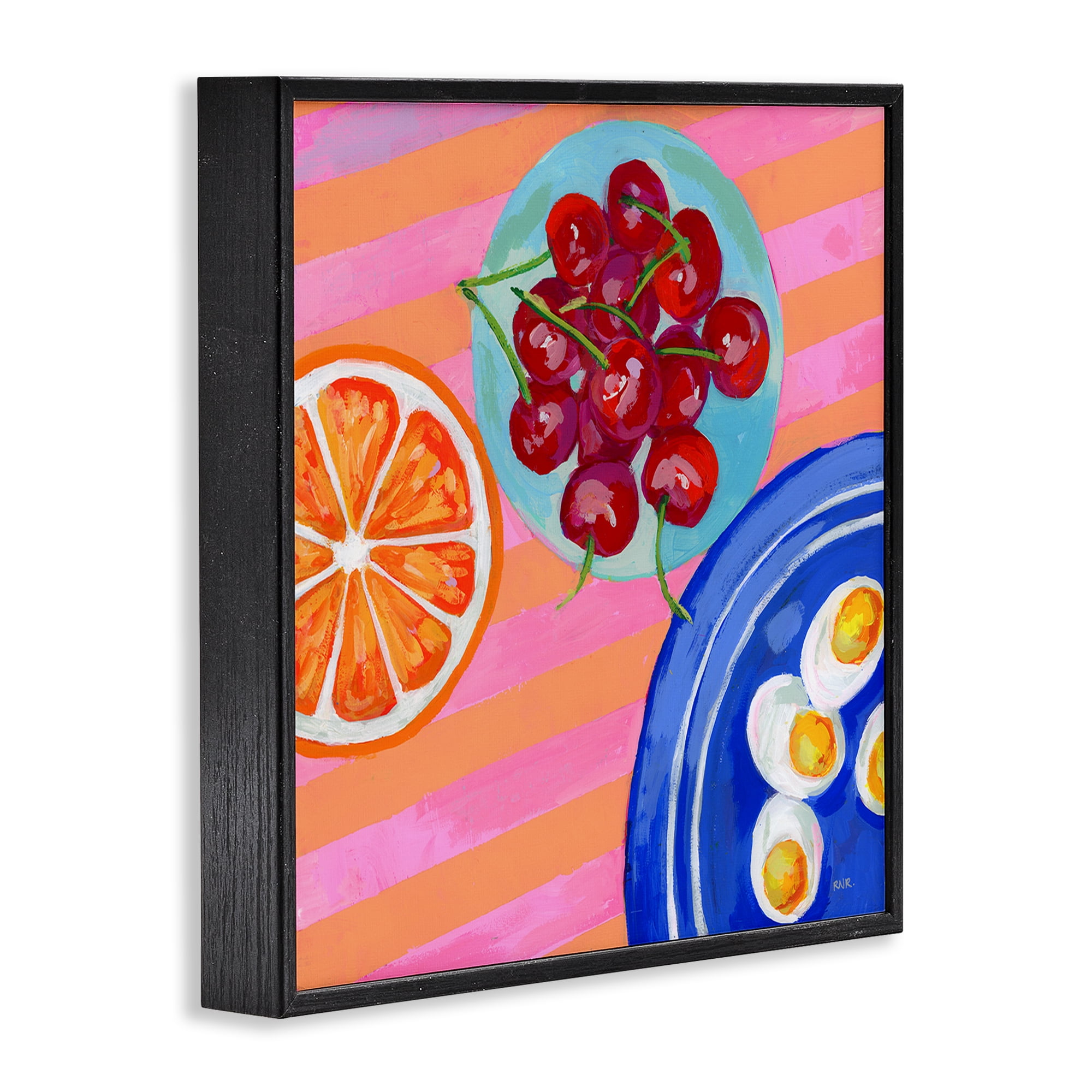 Stupell Industries Summer Snacks Picnic Blanket Black Framed Giclee Art, design by Rachael Reese
