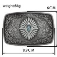 thumbnail image 2 of Hebilla de cinturón con diseño de borde de cuerda grabado Floral antiguo occidental, hebilla de cinturón de aleación estampada, hebilla de cinturón informal, 2 of 5
