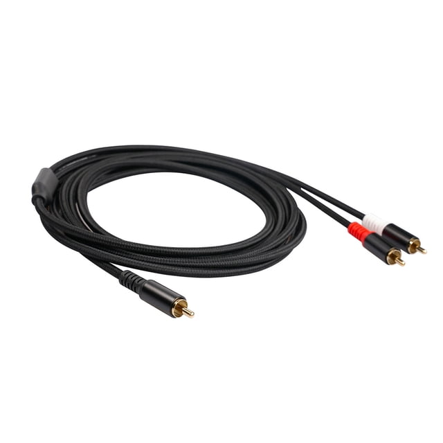 Dual Audio Cable Aluminum Alloy Y Adapter Connector Extension Cor for Mixer, Amplifier, Sound Card, Active Speaker