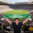 thumbnail image 3 of Bufanda reversible de Brasil para el Mundial 2026, bandera para aficionados, 3 of 5