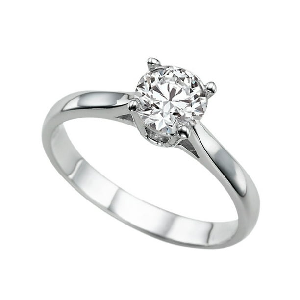 1 Carat (DEW) Moissanite Engagement Ring Forever One 14K White Gold ...