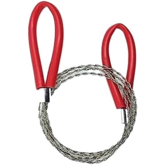 Stainless steel wire saw Stainless Steel Wire Saw Wilderness Survival Supplies Camping Outdoor Mountaineering Equipment(Red)