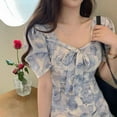 thumbnail image 3 of Ladies Summer Korean Fashion Retro Casual Lady Self-Cultivation Simple All-Match Floral Dress, 3 of 9