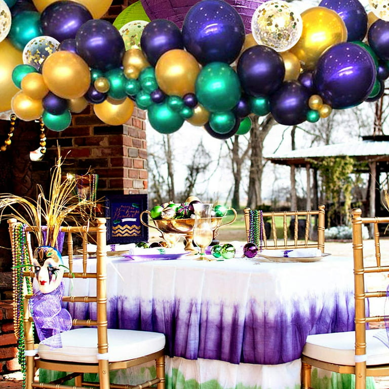 Mardi Gras Bachelorette Party Decorations - Mardi Gras Balloons Garland  Arch Kit, Mardi Gras Fringe Curtain Mask Saxophone Foil Balloons, Nola  Bride