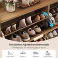 thumbnail image 4 of VEANERWOOD Rattan Shoe Cabinet with 4 Flip Drawers, Modern 40 Pair Shoe Storage Cabinet for Entryway with Hidden Golden Handles, 4 of 8