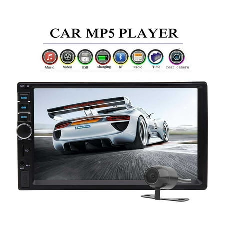 New Arrival!! Bluetooth 7 Inch 2 Din Car Stereo In-Dash Head Unit Car Video MP5 MP3 Player Radio Car Audio Receiver Support Aux Input TF card FM+ Backup