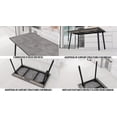 thumbnail image 5 of 55.12-70.87" Expandable Rectangular Dining Table That Can Accommodate 4-6 People, Equipped With 4 Pu Fabric Thick Padded Dining Chairs, Kitchen Table And Chairs, With Black Metal Legs18638, 5 of 16