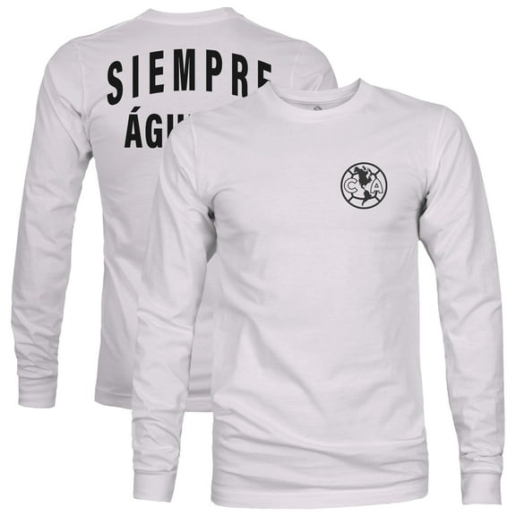 Men's 1863FC Gray Club America Back Team Arch Long Sleeve T-Shirt