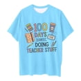 thumbnail image 4 of 100th Day of School Shirt Kids Funny Print Crewneck Girl Short Sleeve Shirts Top School Celebration Shirts for Teen Boys Girls 10-12, 4 of 4