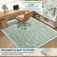 thumbnail image 4 of Hasoo 2' x 6' Washable Hallway Runner Rug Floral Kitchen Runner Scallop Border Indoor Carpet, Mint Green, 4 of 6