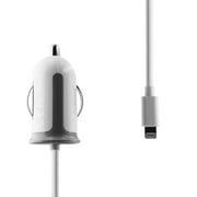 ZipKord 2.4A 3-Foot Car Charger for iPhones - White/iPhone X 8 7