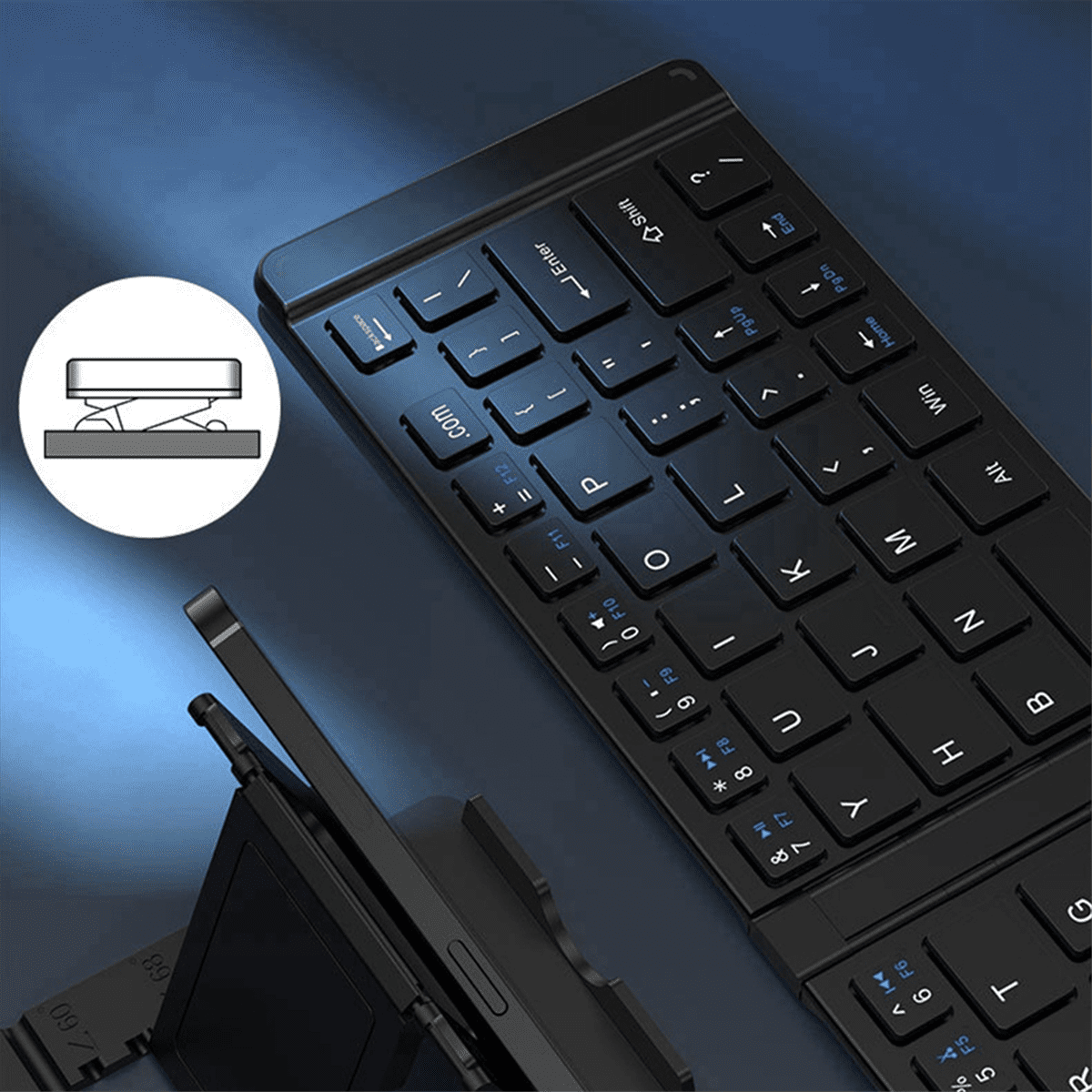 2.4g Wireless Bluetooth Keyboard and Mouse Set TYPE-C Charging Suitable for Mobile Phones and Tablets Folding Keyboard A