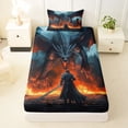thumbnail image 3 of Erosebridal Dragon Twin Sheet Sets, Samurai Bedding for Boys Men, 1 Flat Sheet, 1 Fitted Sheet and 1 Pillowcase, 3 of 5