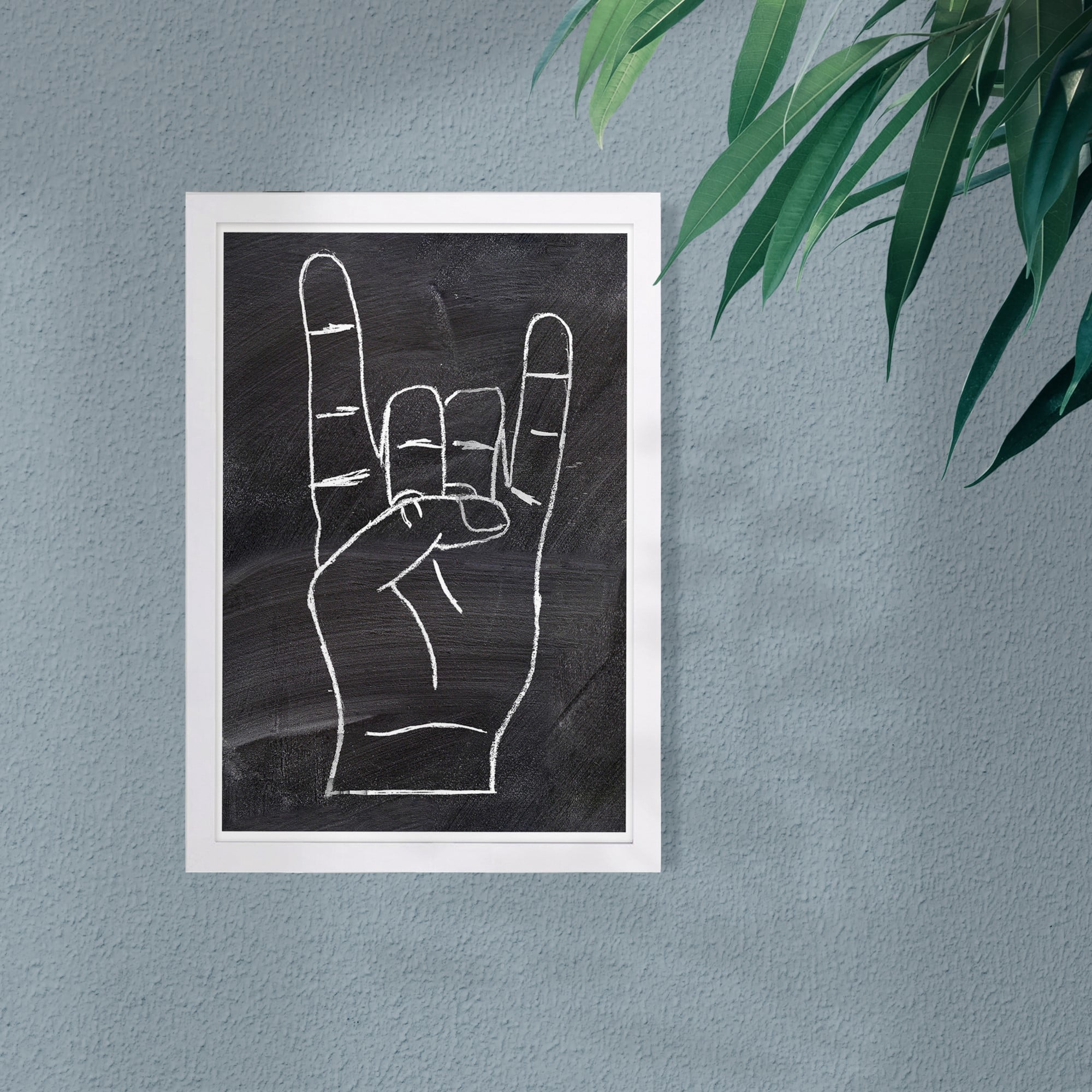 Wynwood Studio 'Rock On' Symbols and Objects Framed Wall Art Print - Black, White