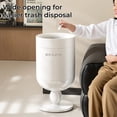 thumbnail image 5 of UFORU Wine Glass Shaped Trash Can with Rolling Base, 15L Decorative Waste Bin with Inner Bucket and 60 Trash Bags, Sliding Standing Garbage Can for Living Room, Bedroom and Office, 5 of 9