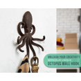 thumbnail image 3 of Comfify Gancho De Pared De Pulpo De Hierro Fundido, Tentáculos De Pulpo Decorativos Para Natación, Ganchos Para Llaves Para Puerta De Entrada O Baño, Decoración De Pared Novedosa, Color Marrón Rústico, 3 of 5
