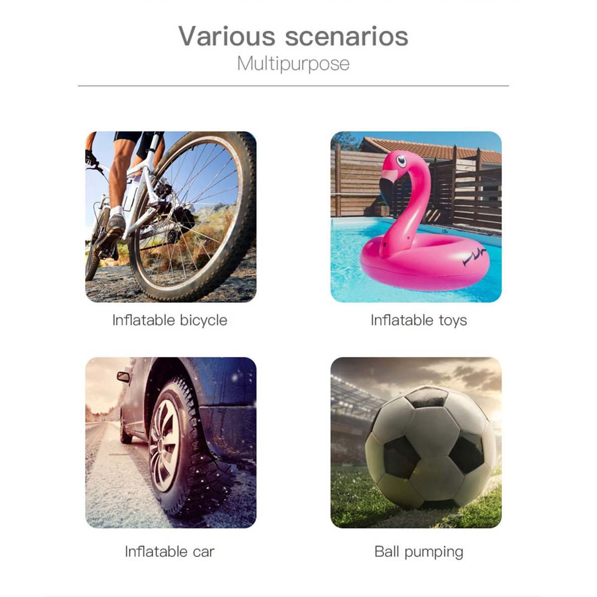 air pump for car and bicycle tires