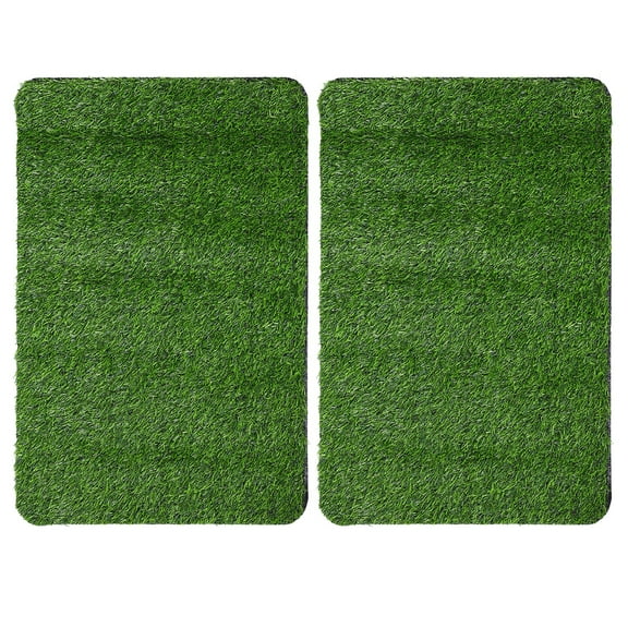 KAKOWELY Balcony Rug Artificial Grass 2Pcs 22.8X14.9X0.39In