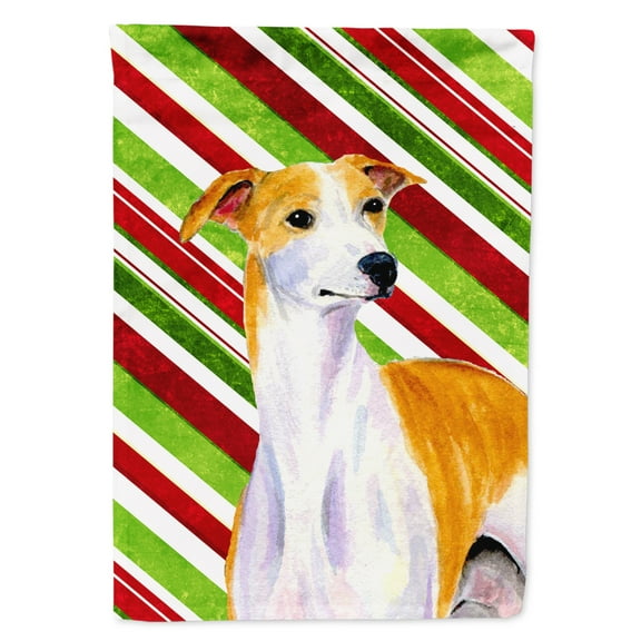 Carolines Treasures LH9238-FLAG-PARENT Whippet Candy Cane Holiday Christmas  Flag  multicolor