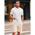 thumbnail image 4 of RICHCOIN Men's Ribbed Knit Crewneck T-Shirts Short Sleeve Textured Solid Casual Tee, 4 of 7