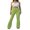 Green, variant on Women Skinny Flared Pants High Waist Ribbed Workout Yoga Legging Stretch Bell Bottoms Streetwear