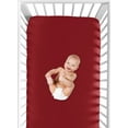 thumbnail image 4 of Solid Red Baby or Toddler Fitted Crib Sheet for Baseball Patch Sports Collection by Sweet Jojo Designs, 4 of 6