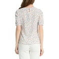 thumbnail image 3 of INSPIRE CHIC Haut Floral Élégant pour Femme à Manches Courtes Froncées Coupe Régulière Blanc Bleu TG, 3 of 6
