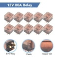 thumbnail image 3 of 10 Pcs Waterproof Automotive Relay 80A 5 Pin SPDT Car Relay Switch DC12V Acrylic Brass Relay Replacement Accessory, 3 of 8