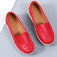 thumbnail image 4 of LOVZFMLL Women's Loafer Shoes Slip-On Comfort Walking Wedge Shoes Casual Fashion Breathable Penny Loafers Shoes for Work Travel Red 7.5, 4 of 6