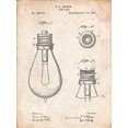 thumbnail image 2 of Borders, Cole 19x24 Black Ornate Wood Framed with Double Matting Museum Art Print Titled - PP796-Vintage Parchment Edison Lamp Base Patent Print, 2 of 4