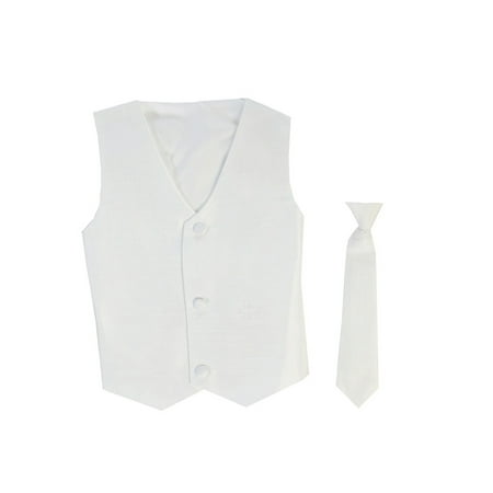 

Vest and Clip On Baby Boy Necktie set - WHITE - 4T