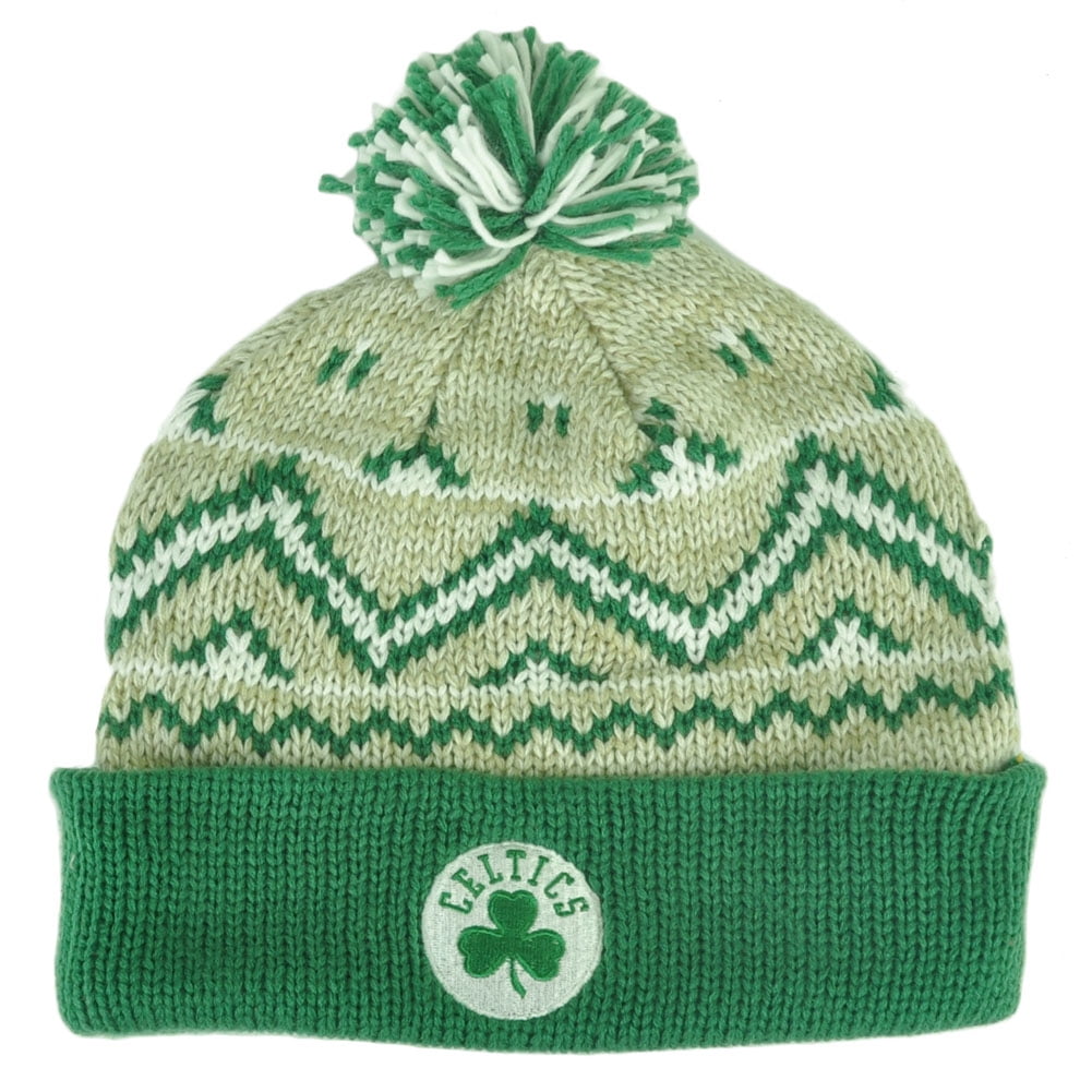 NBA Adidas Boston Celtics KE76Z Green Alpine Cuffed Pom Knit Beanie Toque Hat by Adidas