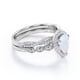 thumbnail image 4 of Anillo de compromiso vintage JeenMata 1,5 ct con piedra natal octubre Ópalo y Moissanita, 4 of 6
