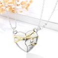 thumbnail image 4 of Collares para parejas para hombres y mujeres, collares con colgante de dos almas y un corazón, imán, 4 of 5