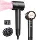thumbnail image 1 of Secador de pelo iónico de alta velocidad de 160.000 RPM para un secado rápido. Secador profesional ligero con difusor, boquilla magnética, 4 temperaturas y 2 velocidades. Silencioso para viajes. Negro, 1 of 5