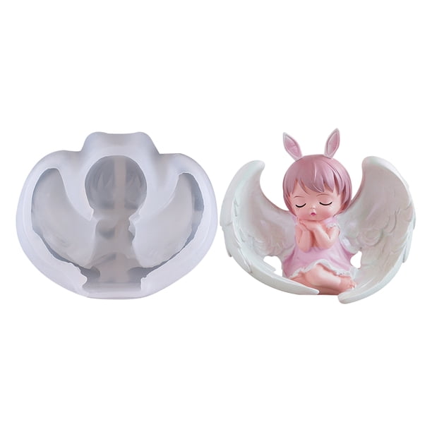 FLhrweasw Molde Silicona para Velas Ángel Herramienta Pasteles Chocolate DIY (orar)